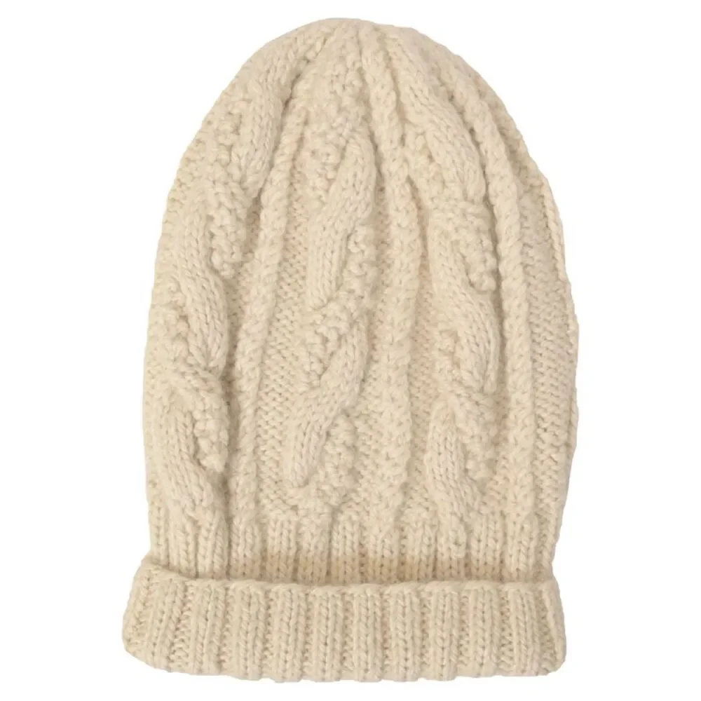 Eugenia Kim Cable Knit Beanie in Cream Wool
